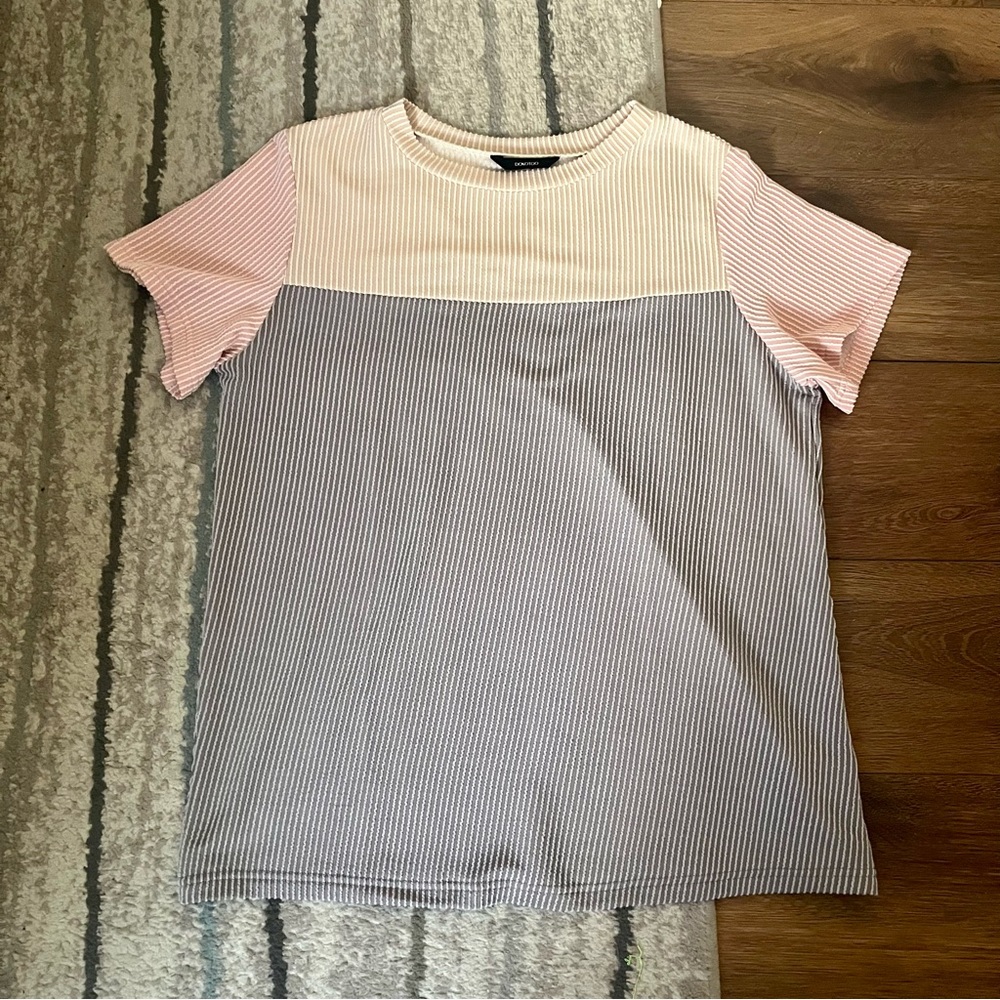 Colorblock Ribbed blouse, size Large - Picture 4 of 9